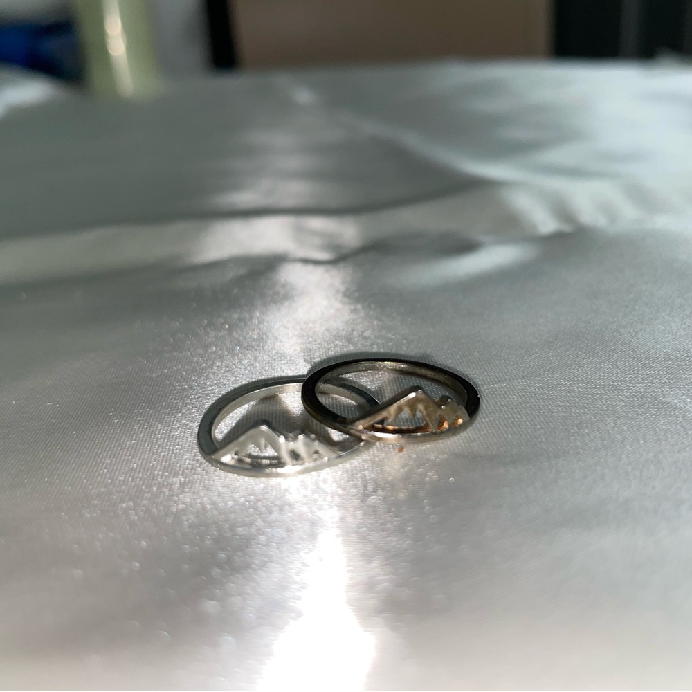 Elegant Silver and Gold Women's Ring Set
